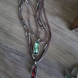 Uno de 50 multi tiered sterling silver necklace